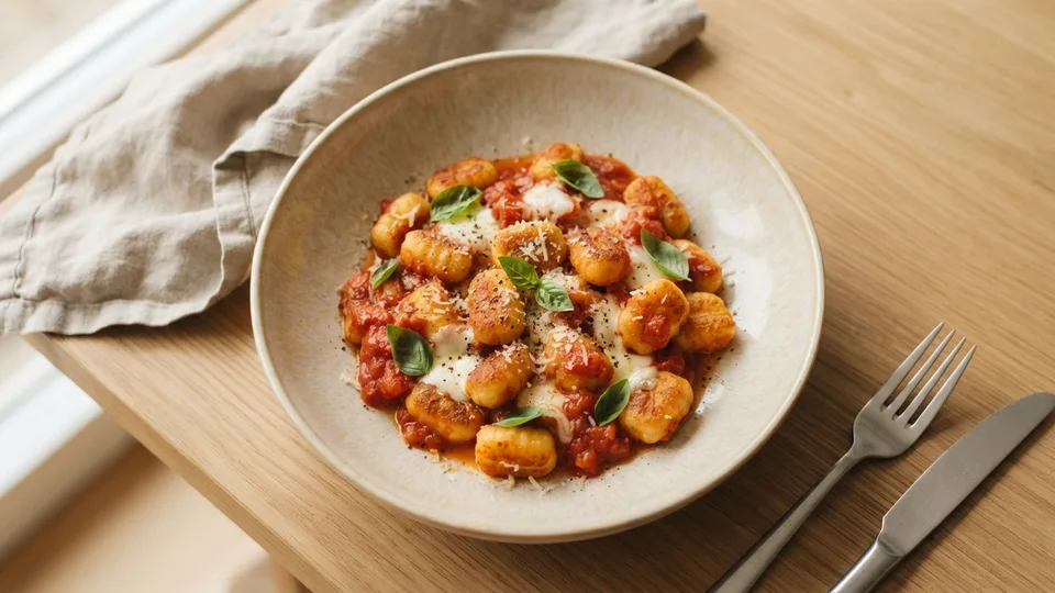 Italienische Gnocchi-Pfanne mit Mozzarella